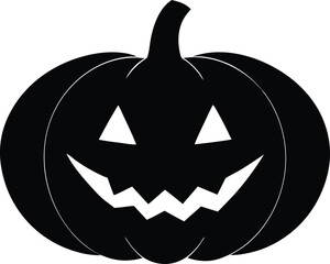 pumpkin silhouette symbol, spooky holiday vector