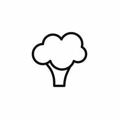 green broccoli floret icon sign vector