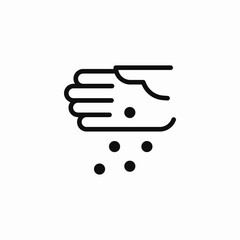 hand sowing seeds icon sign vector