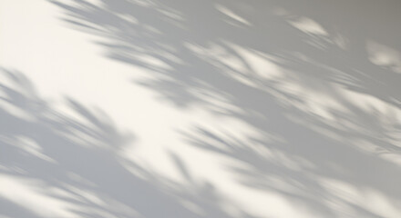 Obraz premium Subtle beauty of plant shadows on a neutral wall, creating a calming ambiance