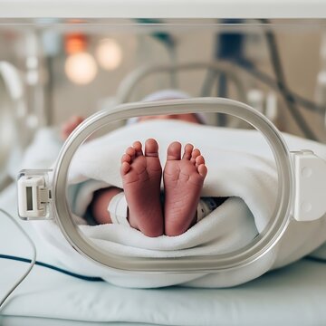 Premature Baby in Neonatal Intensive Care Unit.