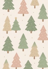 Obraz premium Festive pastel Christmas trees