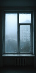Obraz premium Misty Glazed Window in Cozy Interior: A Room Framed by Fogged Glass