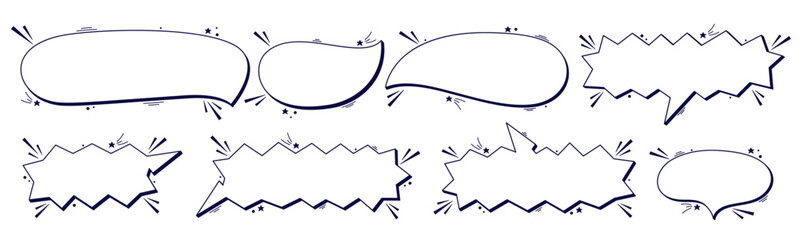 Black and white empty speech bubbles.