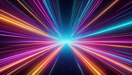 hyperspace jump neon streaks cosmic background digital art
