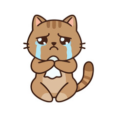 Fototapeta premium Cute cartoon cats showing different emotions and poses