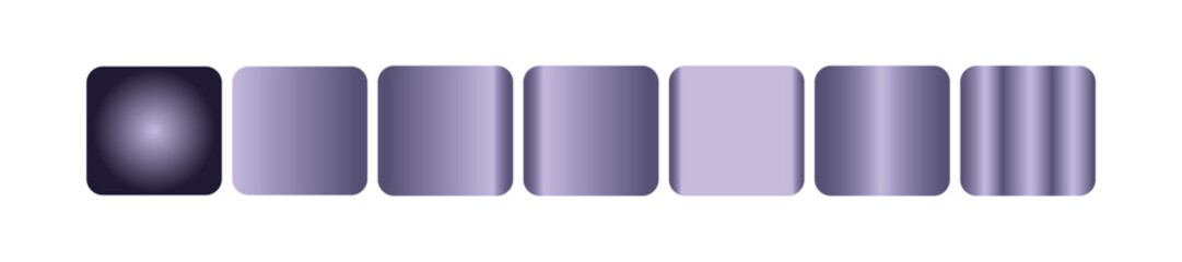 A gradient of purple squares with rounded corners, transitioning from dark to light, with the last square showing vertical lines, isolated on transparent background