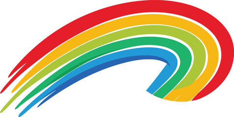 oil paint abstract rainbow stroke icon.