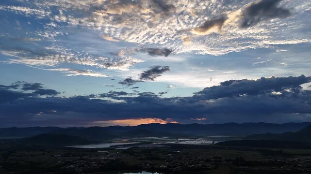 Golden Hour Panorama: Imbituba's Lakes, Fields, and Mountains