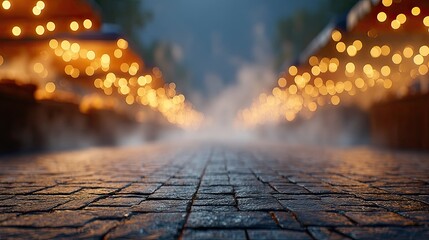 romantic street with lanterns, romantic travel street with lights, romantic cityscape street atmosphere for travel photography