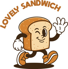 mascot sandwich illustratin vector logo