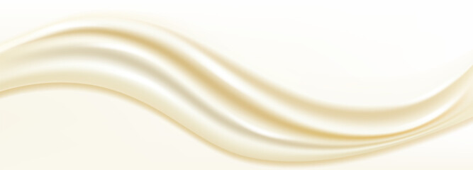 Glossy white ice cream flow with soft creamy drips and smooth sugary surface, elegant vector design.
