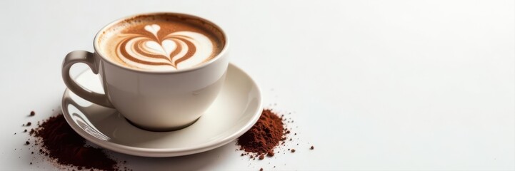 Dark chocolate hot chocolate, swirls, white tabletop, cup, table, dark chocolate