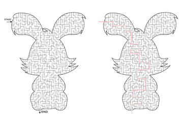 Cute animal maze play game pattern decorative design template
