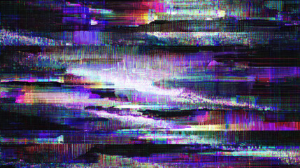 Colorful Digital Glitch Abstract with Bright Light
