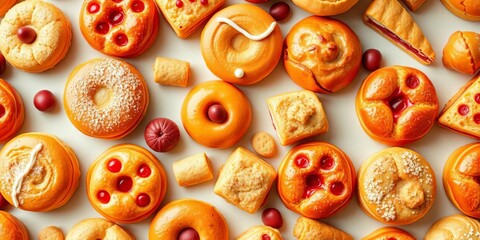 Delicious pastry pattern, repeating bakery background, cake, pattern
