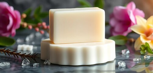 Luxurious white handmade soap bar, naturally crafted,   unbleached,  luxury