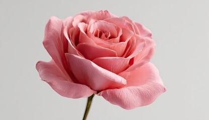 Close-up of a single, delicate pink rose