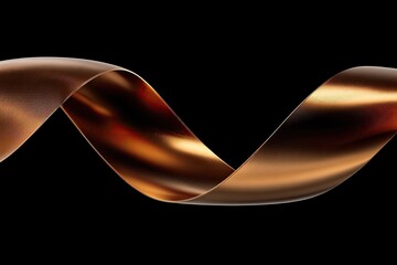 Gold ribbon in a swirling motion against black