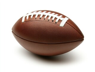 Close-up of a brown American football on white background