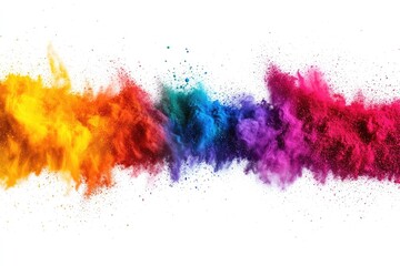 Colorful powder explosion on white background (1)