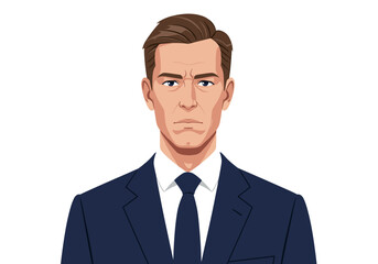 Formal business presentation of confident professional man in suit office setting digital front view corporate concept