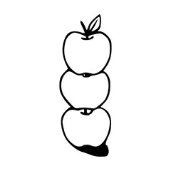 doodle drawing of stacked fruit