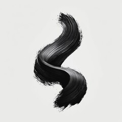 Abstract black paint stroke swirl