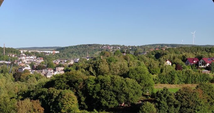 Drone video of the Goeltschtal Bridge at sunset