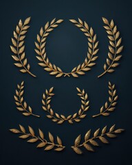 Obraz premium Premium Quality Modern Laurel Wreath Collection for High-End Banners and Stamps - Perfect for Sales and Tagging Buyers