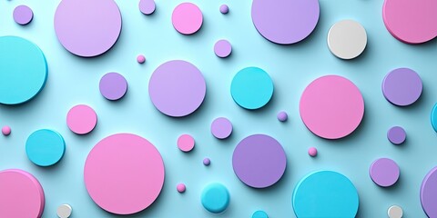 Pastel-colored circles on a light blue background