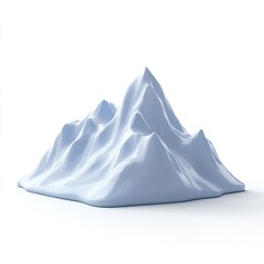 Obraz premium Light-blue, sculpted mountain, isolated on white