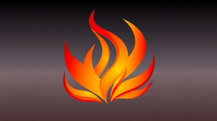 Stylized flame graphic with vibrant orange and red hues against a dark background