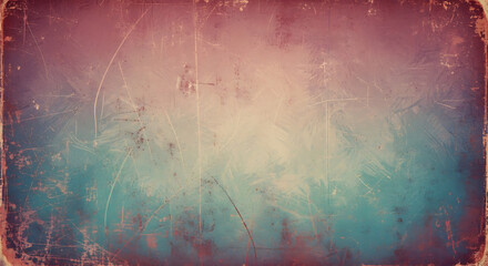 Vintage textured background with faded pink and teal hues