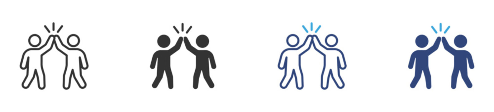 High five icon set ,  two people celebrating success and teamwork concept, Collaboration icon. vector illustration . 