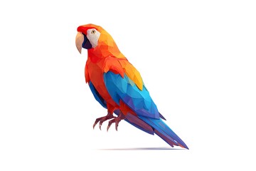 Fototapeta premium Colorful Low Poly Parrot Illustration with Vibrant Geometric Shapes
