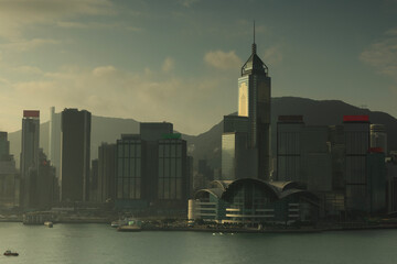 amazing hong kong skyline from a high vantage point