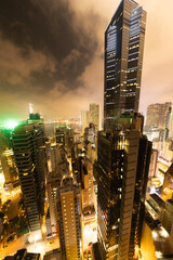 Amazing hong kong skyline from a high vantage point at night
