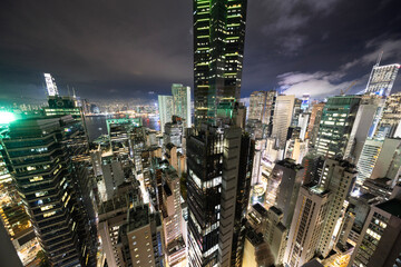 Amazing hong kong skyline from a high vantage point at night