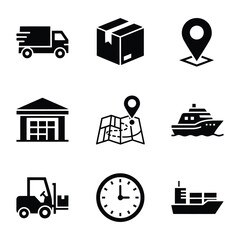 Logistics and delivery icons, Vector Design, Icon Design