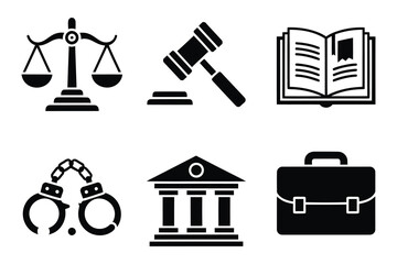 Law and justice icons, Vector Design, Icon Design