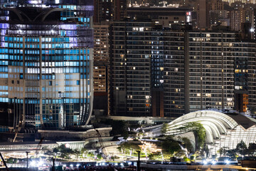 Amazing hong kong skyline from a high vantage point at night
