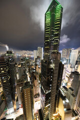 Amazing hong kong skyline from a high vantage point at night