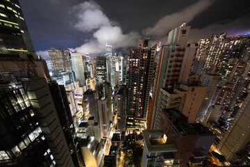 Amazing hong kong skyline from a high vantage point at night