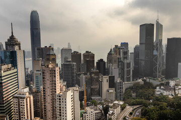 amazing hong kong skyline from a high vantage point