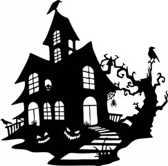 haunted house vector illustration