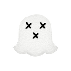 Watercolor cartoon of a little ghost on Halloween