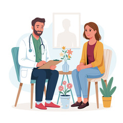Obraz premium Modern Medical Consultation in a Minimalist Office Setting