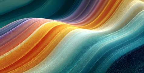 Vibrant rainbow, orange blue teal white psychedelic grainy gradient color flow wave on black background, music cover dance party poster design. Retro Colors from the 1970s 1980s, 70s, 80s, 90s style