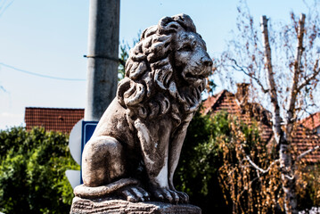 lion statue in the park
